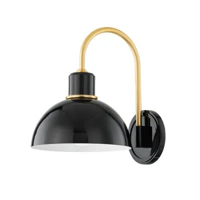 Mitzi Camille Wall Sconce By Zio & Sons X  In Glossy Black