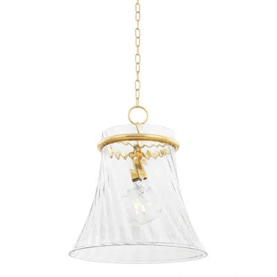 Mitzi Cantana 1 Light Pendant In Aged Brass