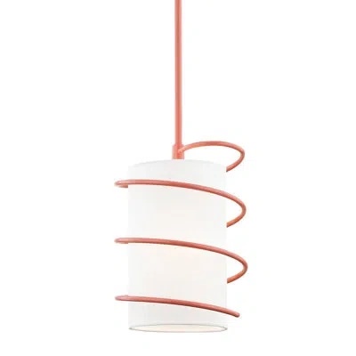 Mitzi Carly 1-light Single Cylinder Pendant In Pink