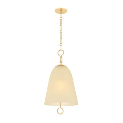 Mitzi Christine Wide 1 Light Pendant In Aged Brass