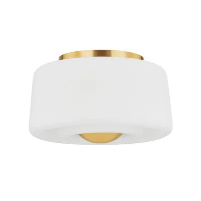 Mitzi Ciela 2 Light Flush Mount In Antique Brass