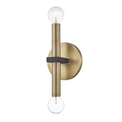 Mitzi Colette 2 Light Wall Sconce In Aged Brass,black