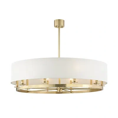Mitzi Durham 10 - Light Unique / Statement Drum Chandelier In Aged Brass