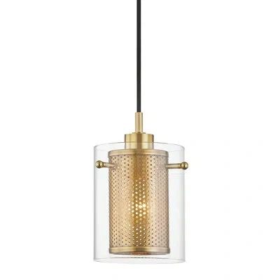 Mitzi Elanor 1 Light Pendant In Aged Brass