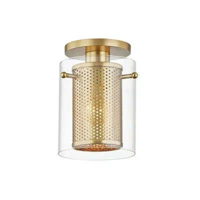 Mitzi Elanor 1 Light Semi Flush In Aged Brass