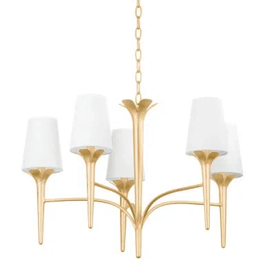Mitzi Emily 5 Light Chandelier In Gold Leaf