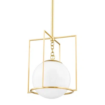 Mitzi Frankie 1 Light Pendant In Aged Brass