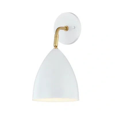 Mitzi Gia 1 Light Wall Sconce In Aged Brass,white