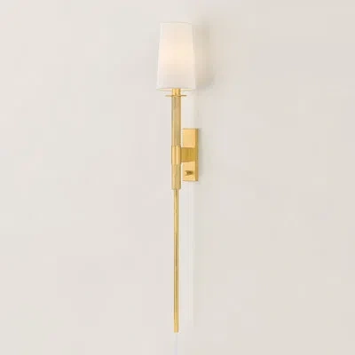 Mitzi Ginny 5.5 Inch Wide 1 Light Plug-in Sconce In Aged Brass
