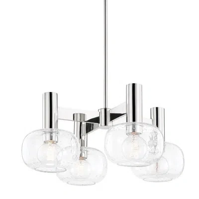 Mitzi Harlow 4 Light Chandelier In Polished Nickel