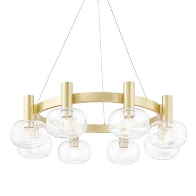 Mitzi Harlow 8 Light Chandelier In Aged Brass