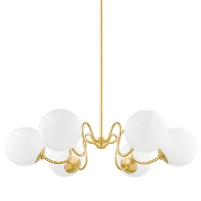 Mitzi Havana 6 Light Chandelier By Zio & Sons X  In Aged Brass