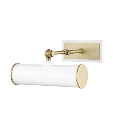 Mitzi Holly 1 Light Plug-in Picture Light In Aged Brass,white