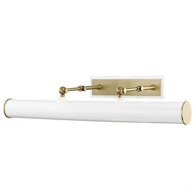 Mitzi Holly 3 Light Plug-in Picture Light In Aged Brass,white