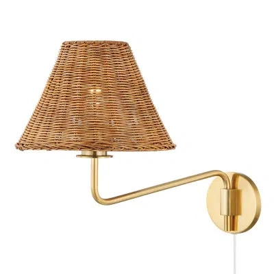 Mitzi Issa Plug-in Sconce By Tali Roth In Aged Brass