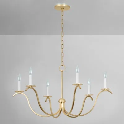 Mitzi Jaclin 6 Light Chandelier In Gold Leaf