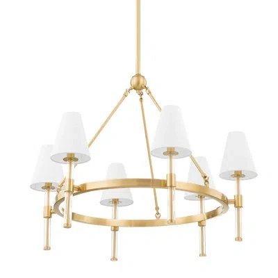 Mitzi Janelle 6 Light Chandelier In Aged Brass