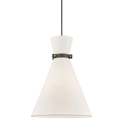 Mitzi Julia 1 - Light Single Cone Pendant In Aged Brass,black