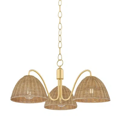 Mitzi Katniss 3 Light Chandelier In Aged Brass