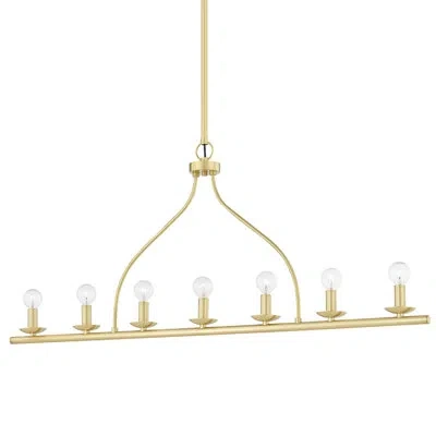 Mitzi Kendra 7 - Light Kitchen Island Linear Pendant In Aged Brass