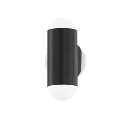 Mitzi Kira 2 Light Wall Sconce In Polished Nickel,soft Black