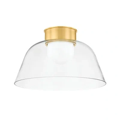 Mitzi Lakeside Flush Mount In Aged Brass