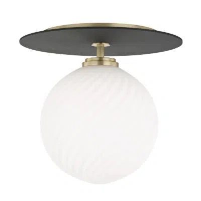 Mitzi Led Semi Flush Mount In Aged Brass