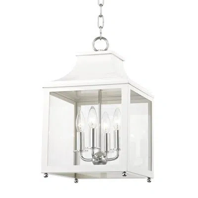 Mitzi Leigh 4 Light Pendant In Polished Nickel,white