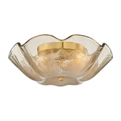 Mitzi Leona Flush Mount In Aged Brass