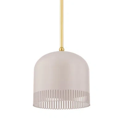 Mitzi Liba 1 Light Pendant By Zoe Feldman X  In Aged Brass,soft Peignoir