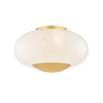 Mitzi Lottie Flush Mount In Aged Brass