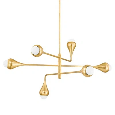 Mitzi Luciel 6 Light Chandelier In Vintage Gold Leaf