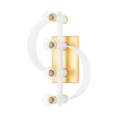 Mitzi Maddie 4 - Light Dimmable Gold Leaf/white Armed Sconce In Gold Leaf,white