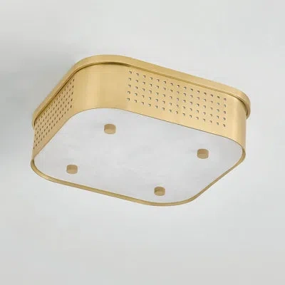 Mitzi Madison Square Flush Mount In Aged Brass