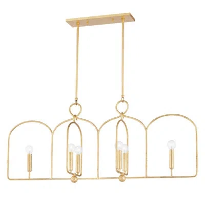 Mitzi Mallory 6 Light Linear In Aged Brass