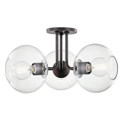 Mitzi Margot 3 Light Semi Flush In Old Bronze