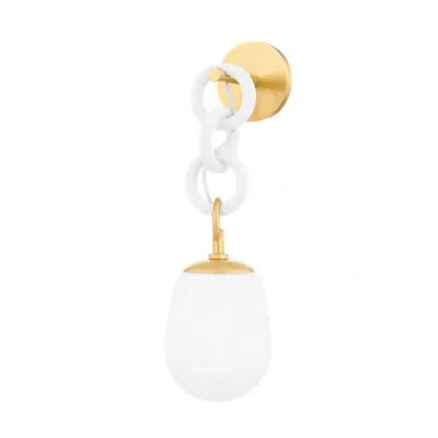 Mitzi Marina Wall Sconce By Eny Lee Parker In Aged Brass,textured White