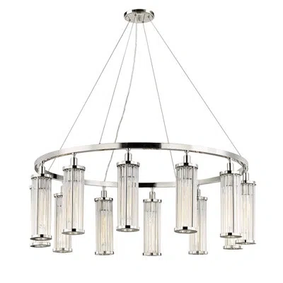 Mitzi Marley 12 - Light Unique / Statement Wagon Wheel Chandelier In Polished Nickel