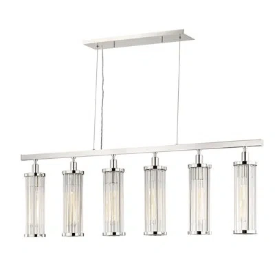 Mitzi Marley 6 - Light Kitchen Island Linear Pendant In Polished Nickel