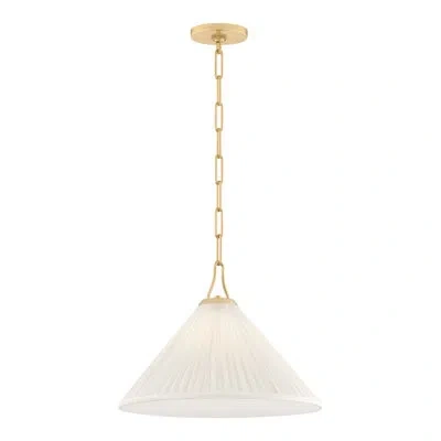 Mitzi Merida   Wide 1 Light Pendant In Aged Brass