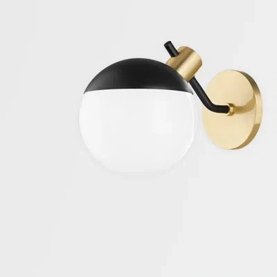 Mitzi Miranda 1 Light Wall Sconce In Aged Brass,soft Black