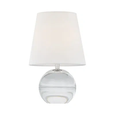 Mitzi Nicole 8.25 Inch Wide 1 Light Integrated Led Rechargeable Table Lamp In Polished Nickel In Clear