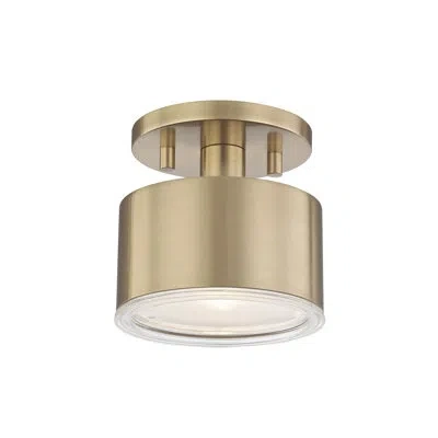 Mitzi Nora 1-light 5.25" Semi Flush Mount In Aged Brass