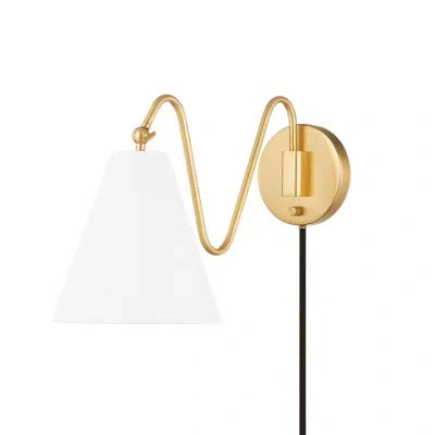 Mitzi Onda Plug-in Sconce By Tali Roth In Aged Brass