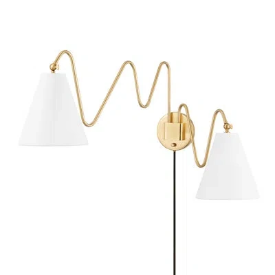Mitzi Plug-in Swing Arm Sconce By Tali Roth In Aged Brass