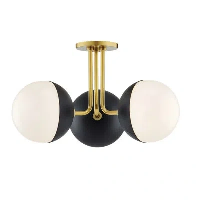 Mitzi Renee 3 Light Semi Flush In Aged Brass