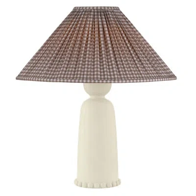 Mitzi Rhea Table Lamp With Gingham Brown Shade