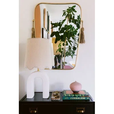 Mitzi Roshani Table Lamp By Dabito In Aged Brass,ceramic Raw Matte White