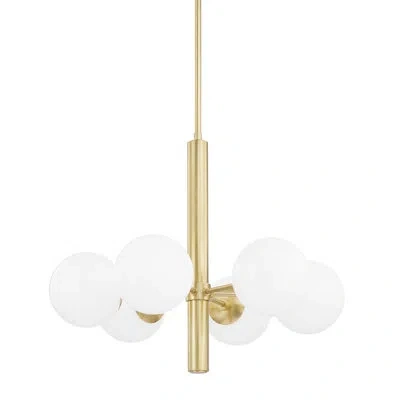 Mitzi Stella 6 Light Chandelier In Aged Brass