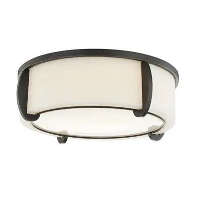 Mitzi Talon 3 - Light 15.5" Unique/statement Drum Flush Mount In Old Bronze